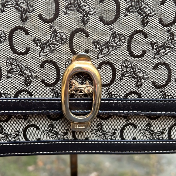Celine Vintage Shoulder Bag with Horse and Carriage Good Condition GUC - Picture 3 of 12
